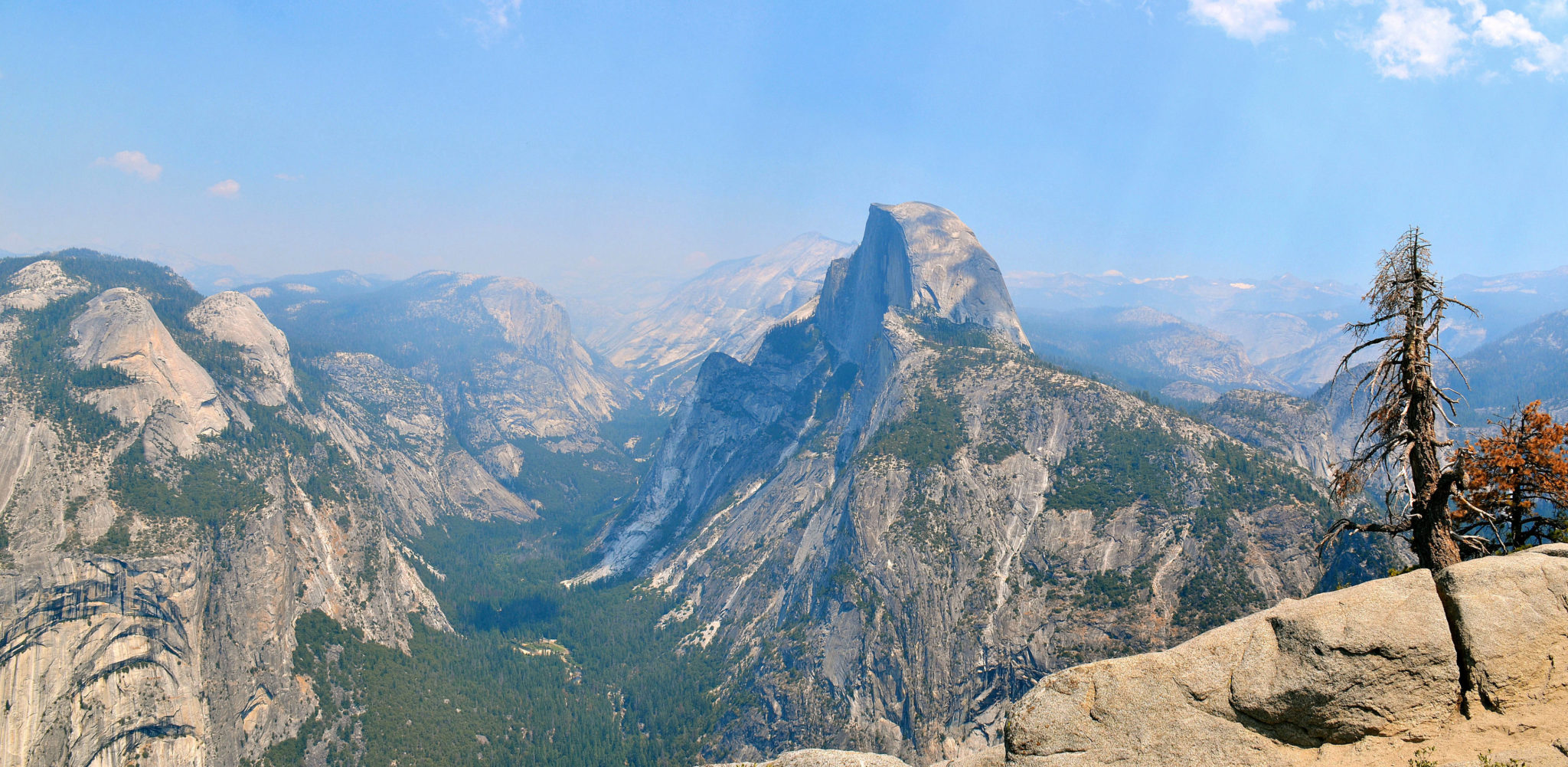 View of Yosemite Valley and Half Dome from Glacier Point