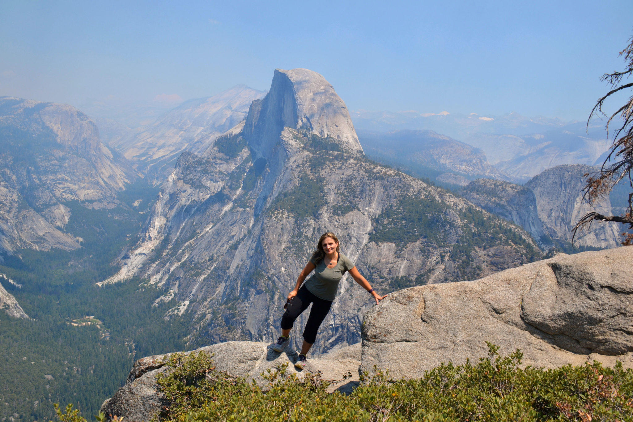 At Glacier Point with Half Dome and Yosemite Valley in the back