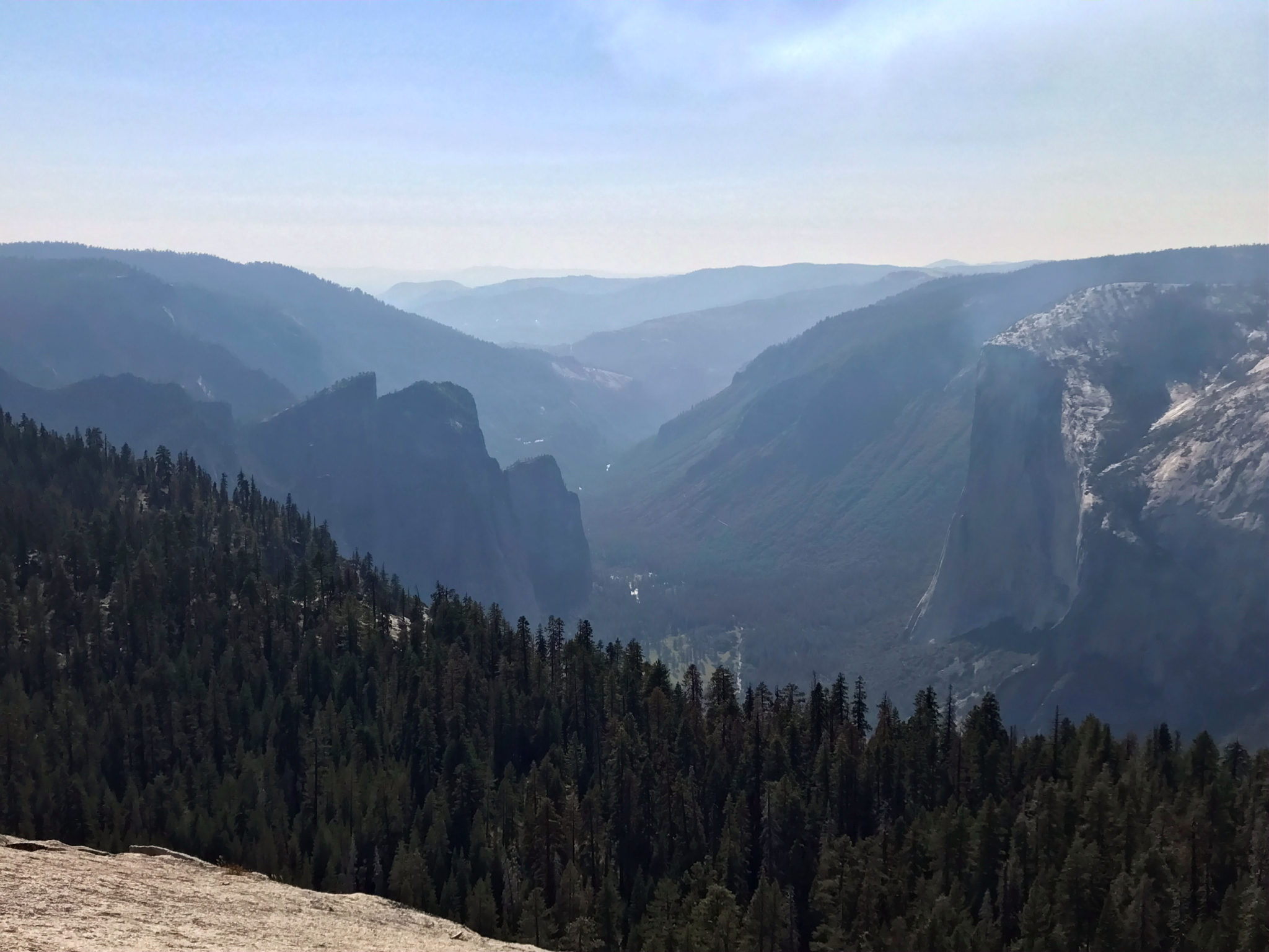 View of Yosemite Valley and El Capitan from Sentinel Dome