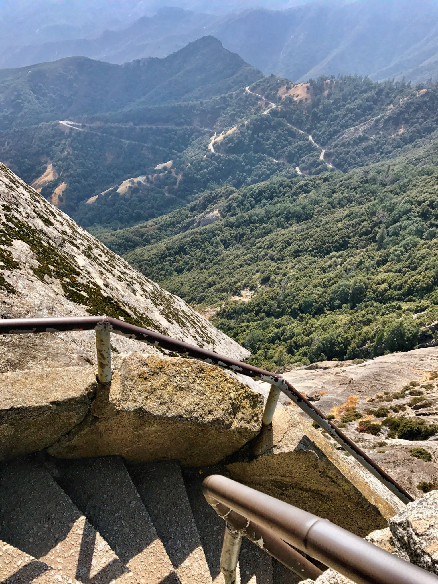 On the stairs of Moro Rock Trail