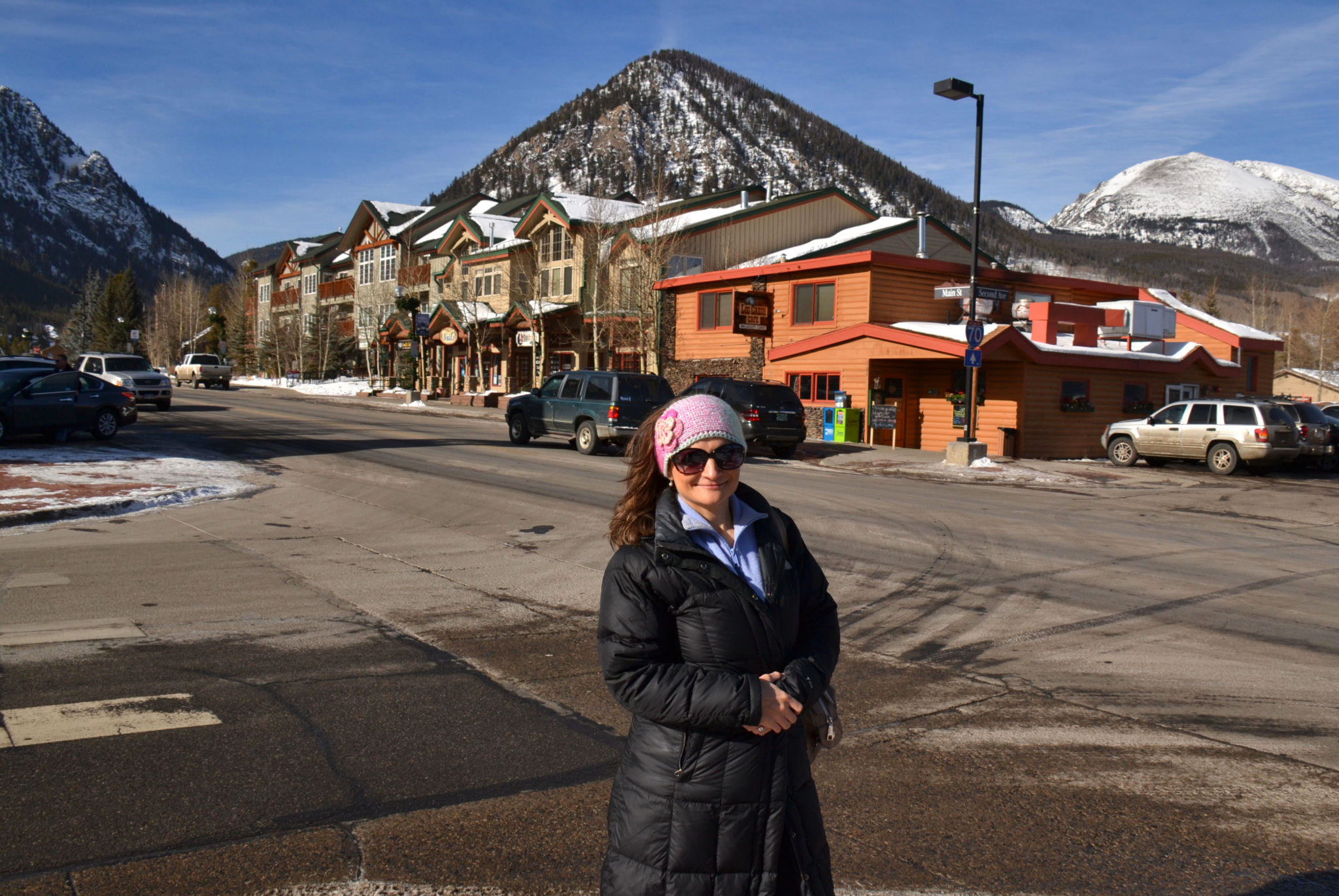 Standing in downtown Frisco, Colorado