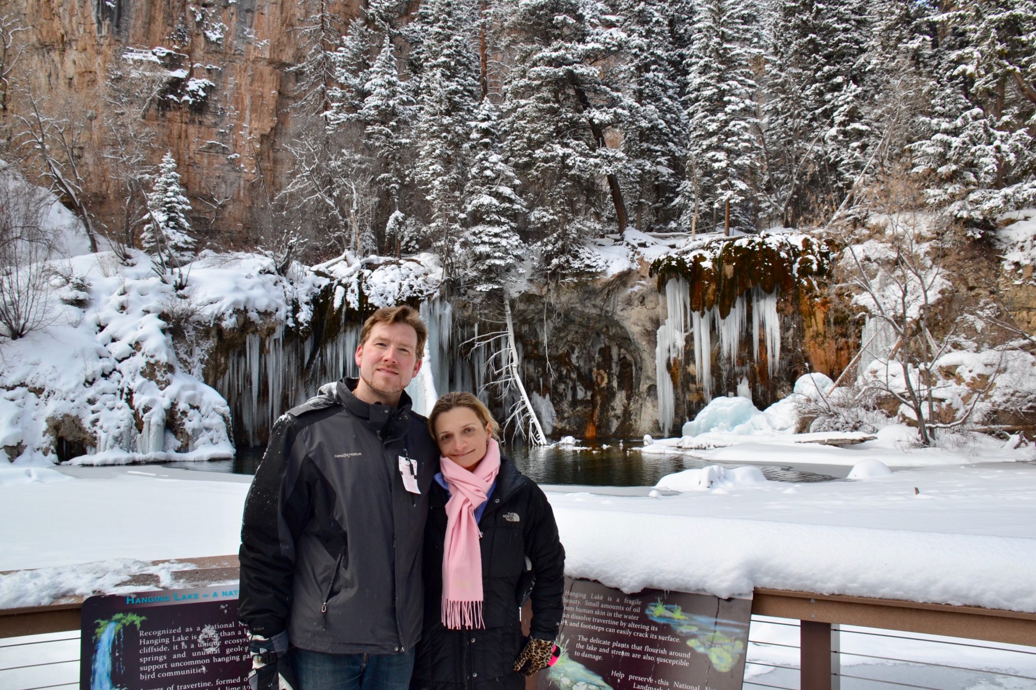 Standing in from of Hanging Lake in Colorado