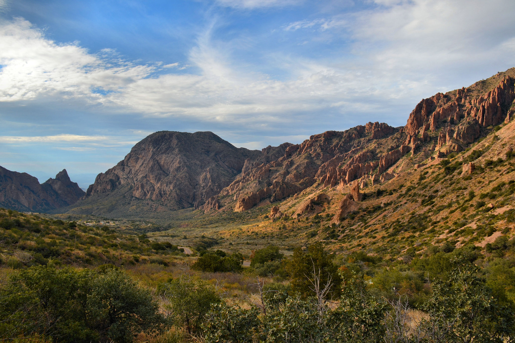 View of Chisos Basin from the road