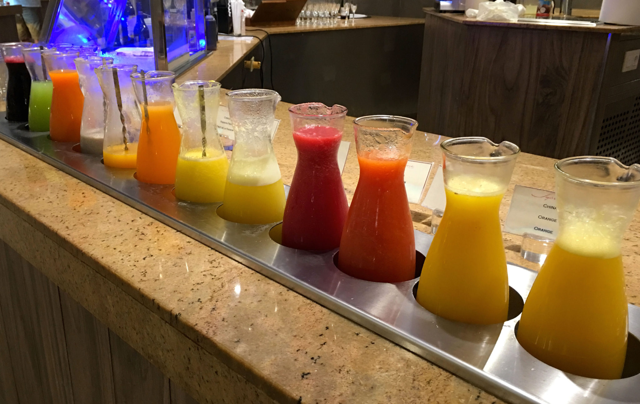 Freshly-squeezed juices at the main buffet