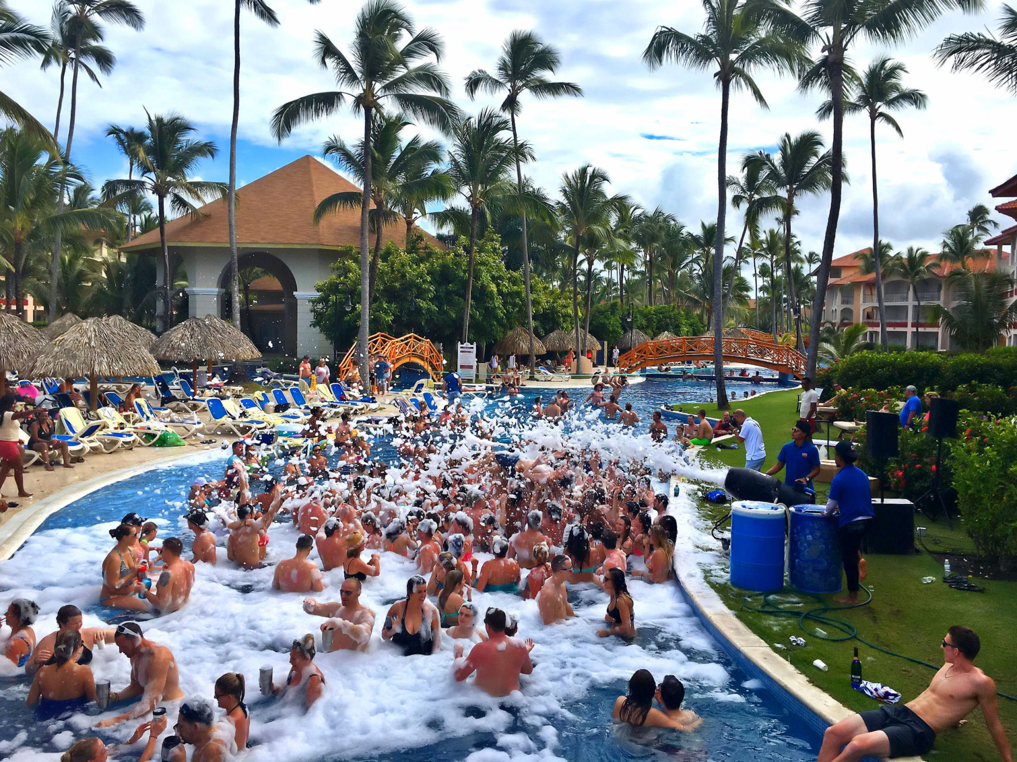 Foam pool party at Majestic Colonial Punta Cana