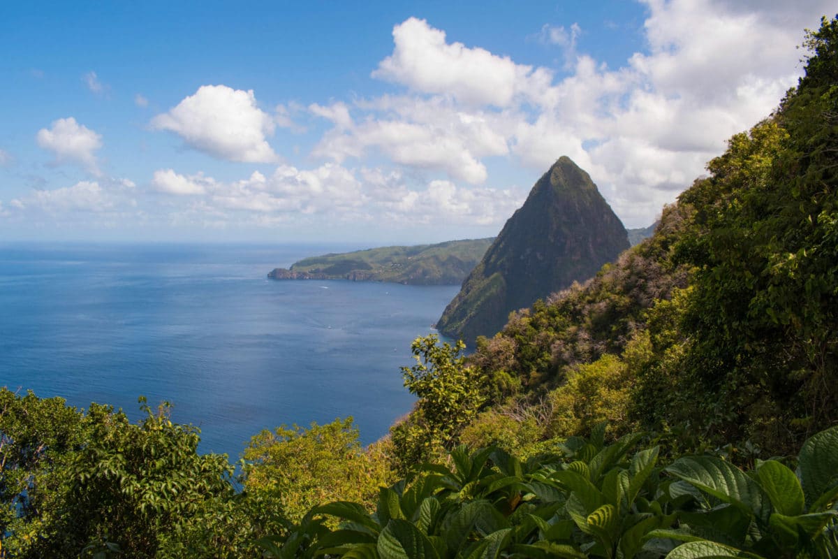 View of Petit Piton from Gros Piton