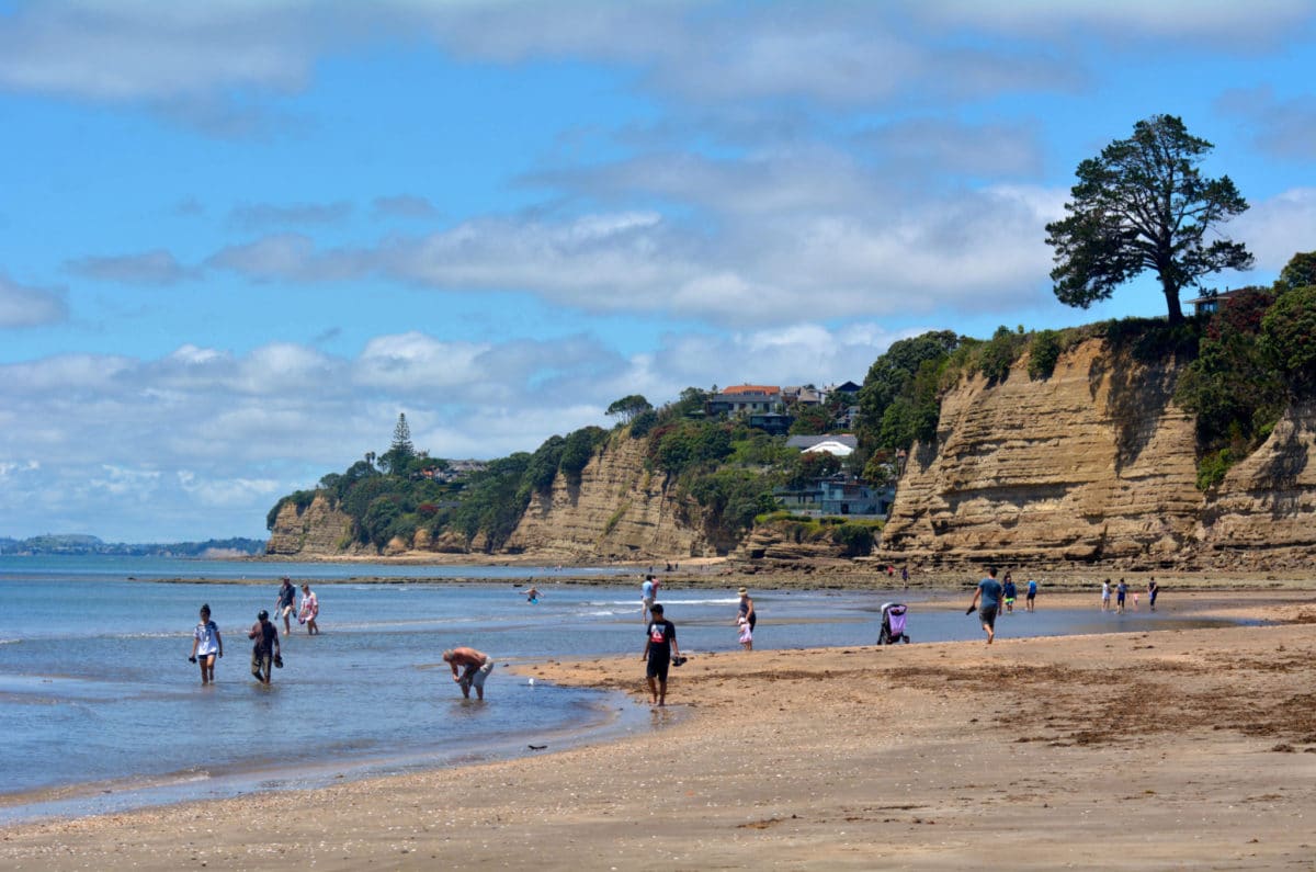 People at Browns Bay on the North Shore near Auckland, New Zealand