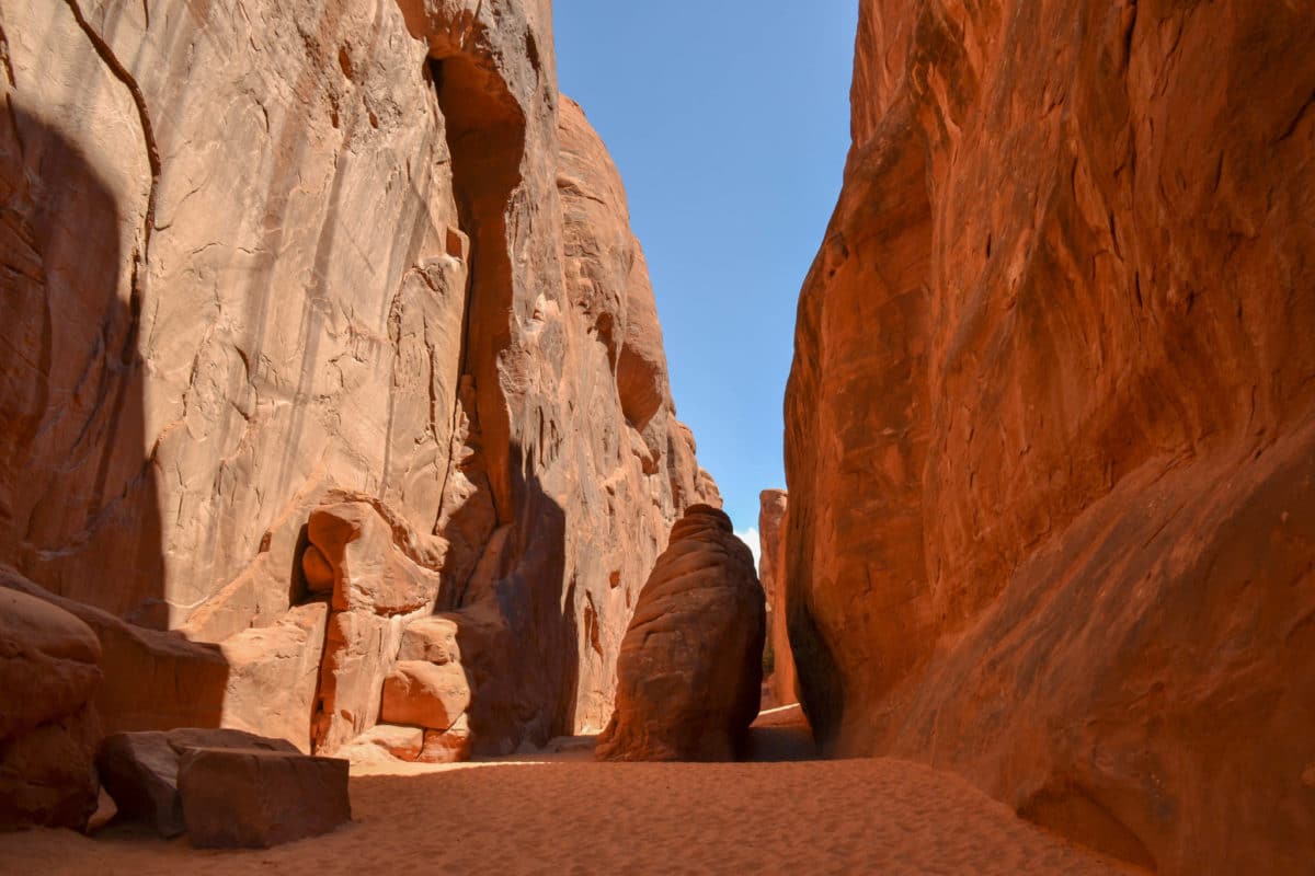 Sand on Sand Dune Arch Trail, one of the best hikes in Arches National Park