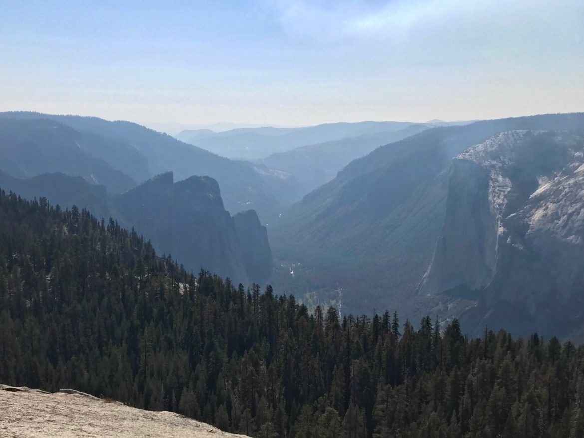 The Yosemite Valley as seen from the top of Sentinel Dome