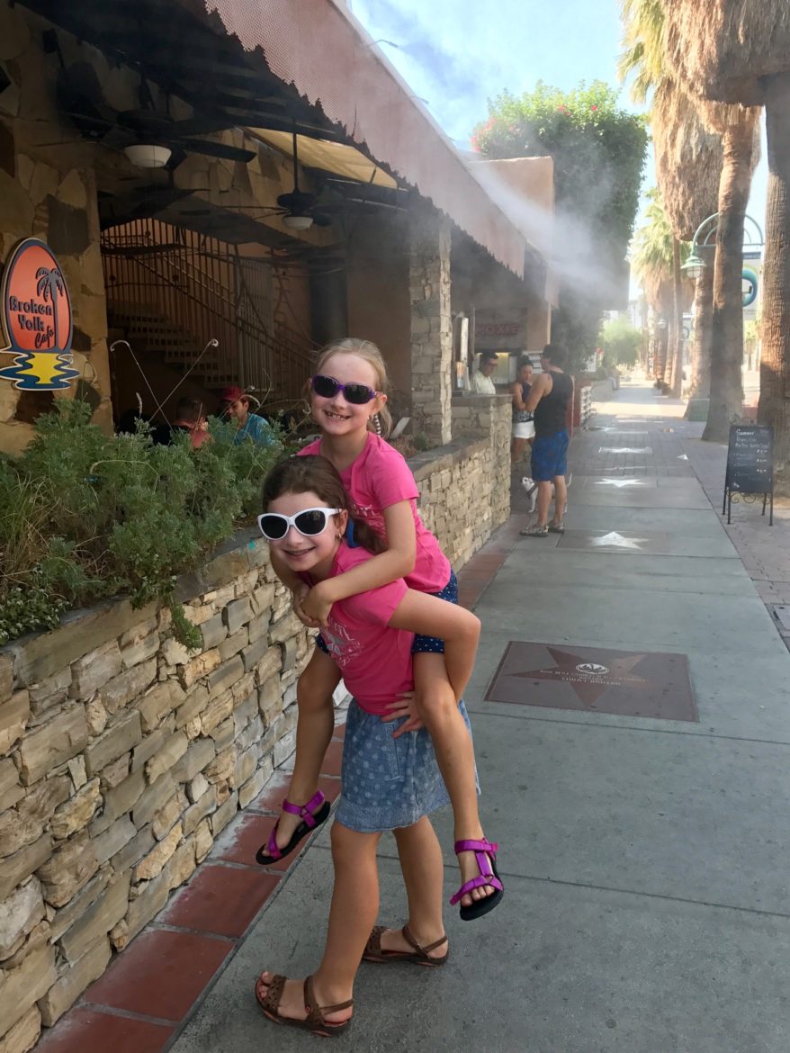 Kids having fun in downtown Palm Springs