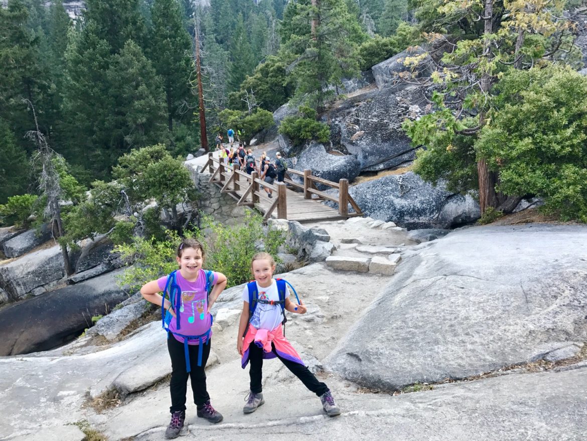 Kids on the Mist Trail on the way to Nevada Fall