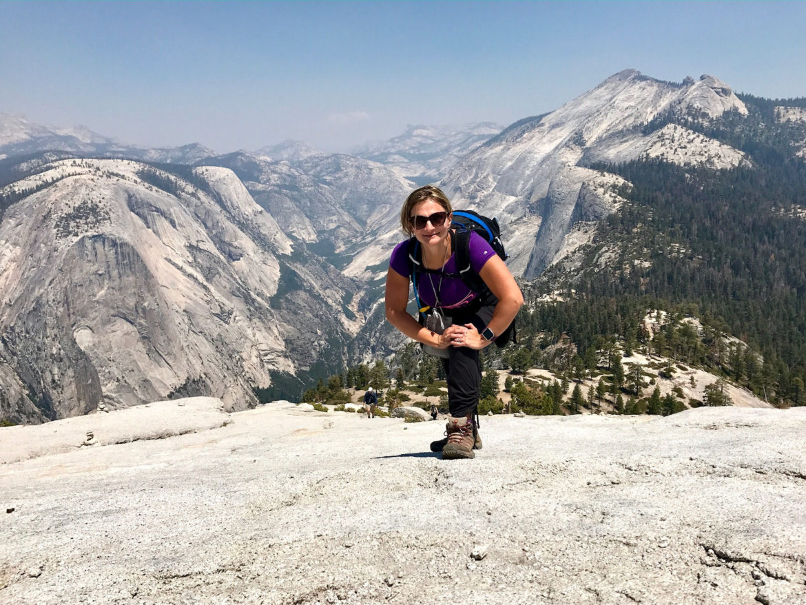 Taking the last few steps on the subdome in Yosemite