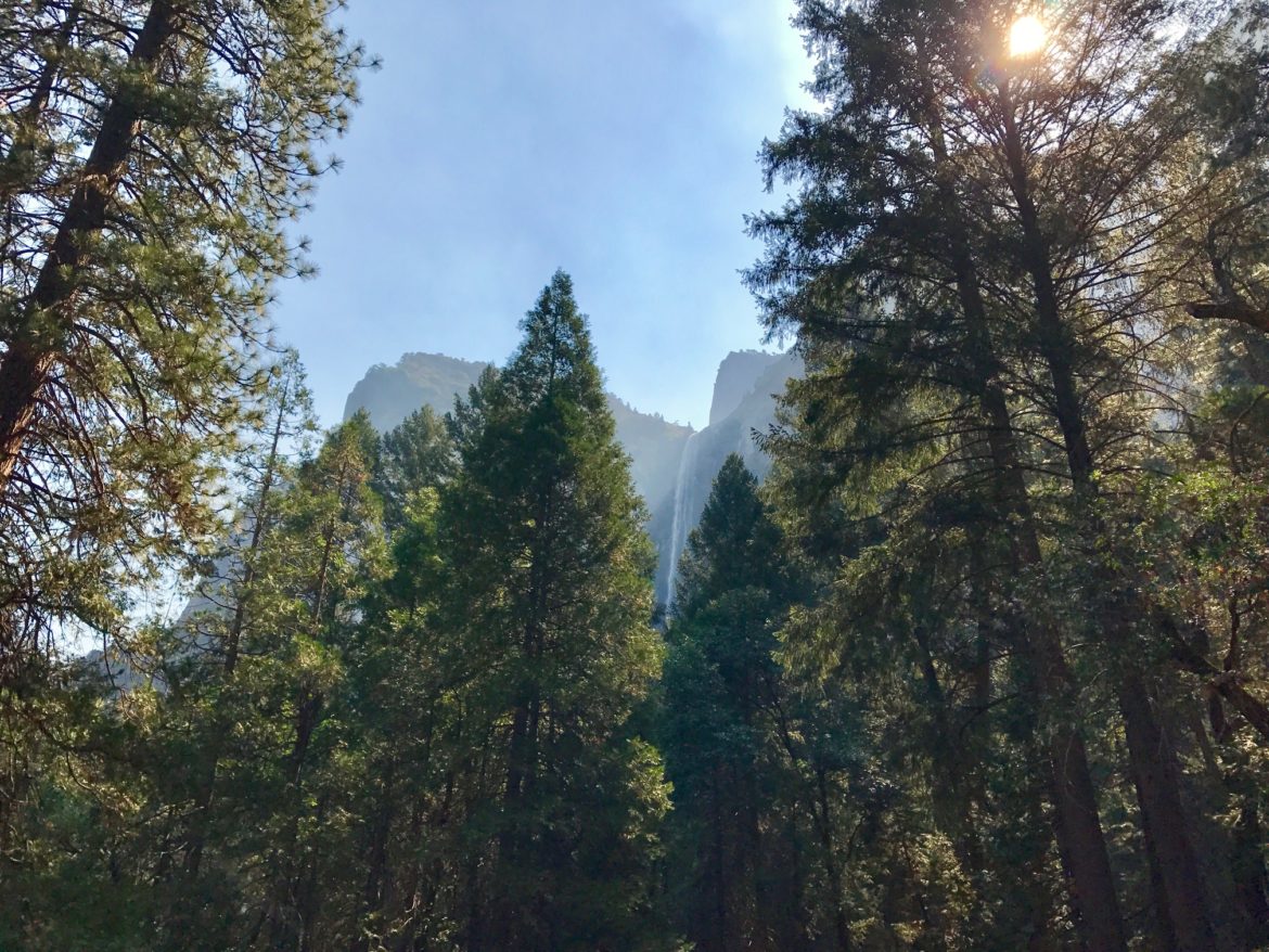 View of Bridalveil Fall from the parking lot
