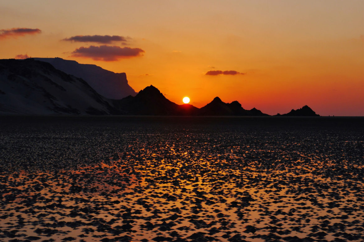 Sunset at Detwah Lagoon on Socotra Island