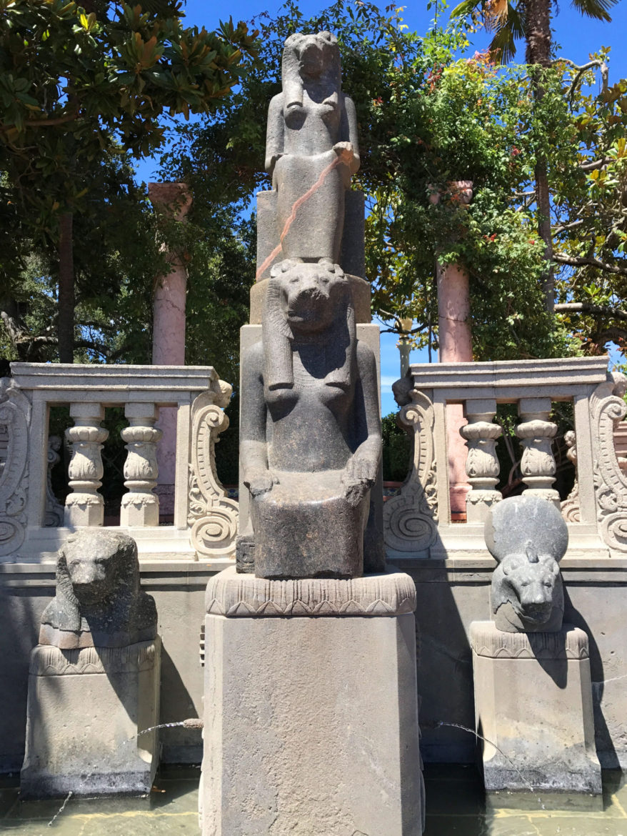 Egyptian Sekhmet statues and heads at Hearst Castle