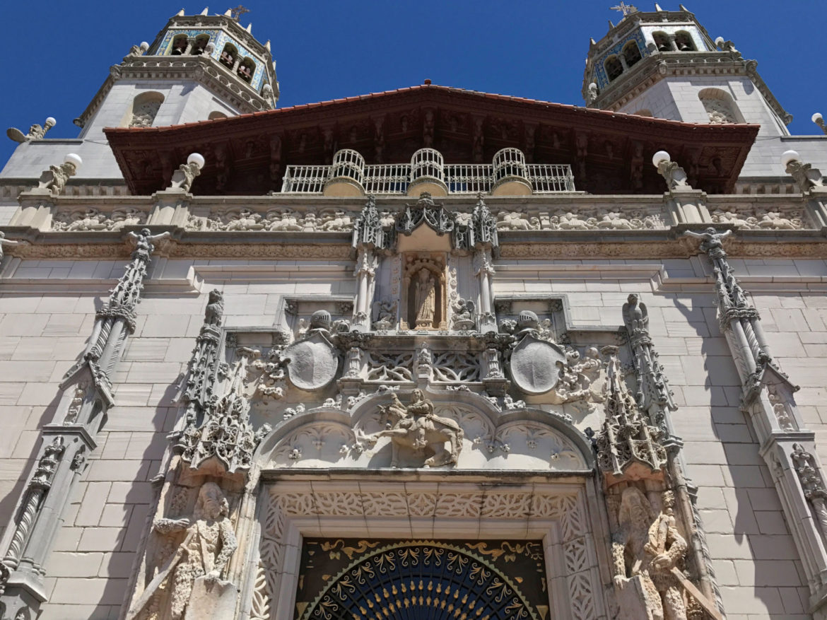 The front of Hearst Castle's Casa Grande