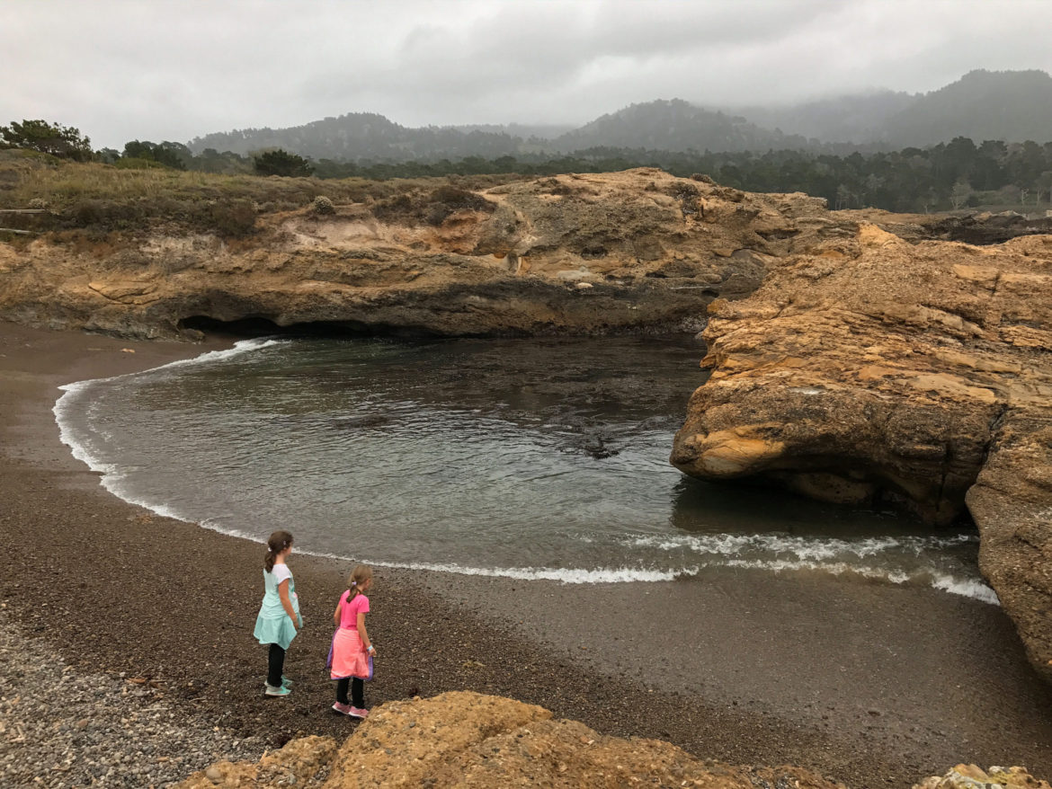 Enclosed rocky beach in Point Lobos, California