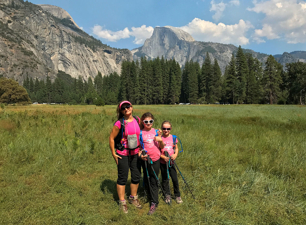 Posing in Cook's Meadow with Half Dome in the Back