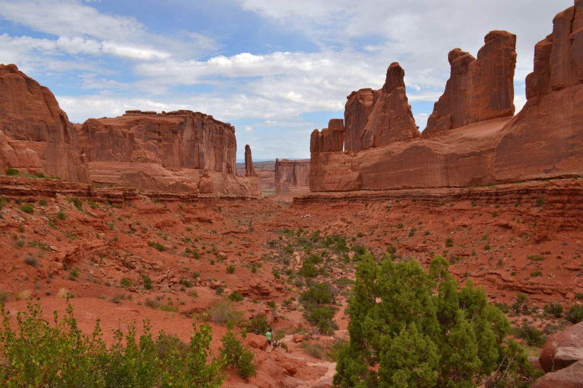 Park Avenue Trail, one of the more popular hikes at Arches National Park