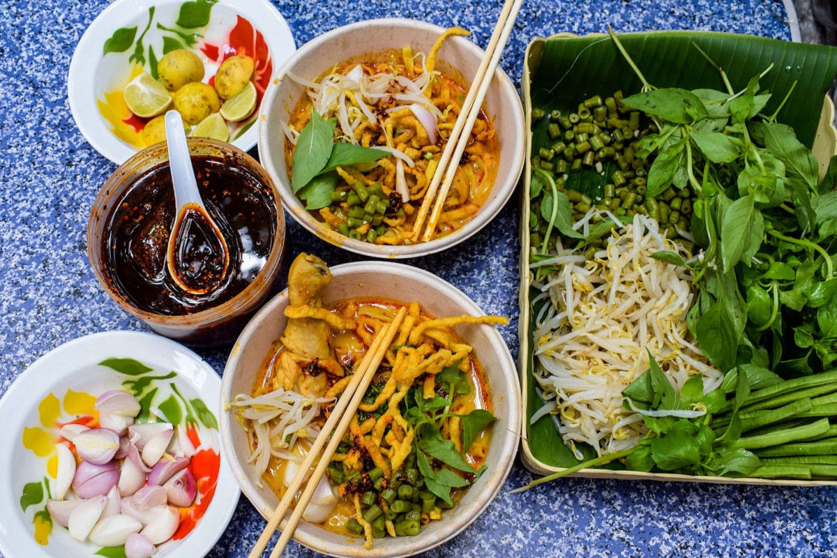 Thai street food - Khao Soi soup