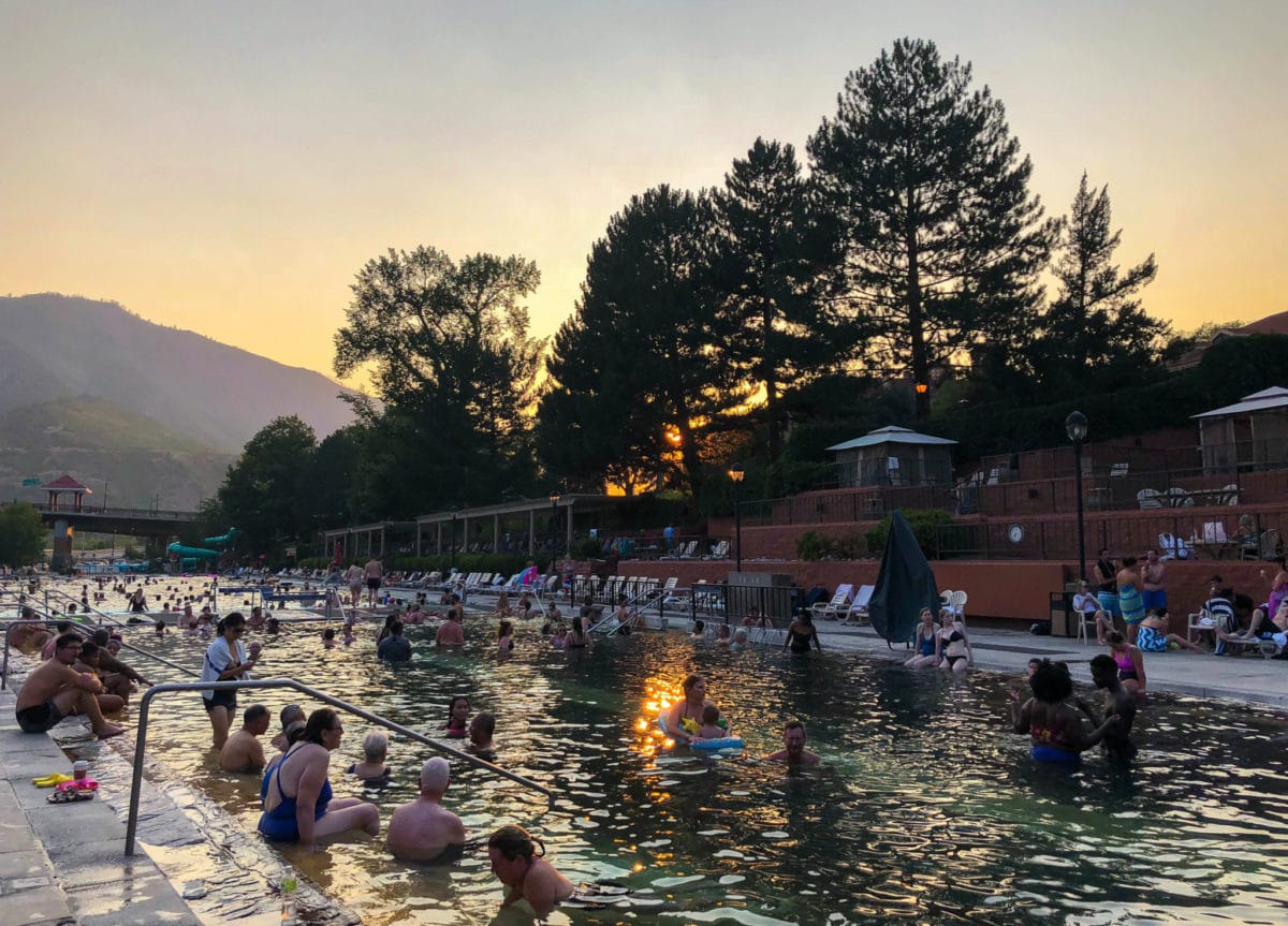 Sunset at Glenwood Springs Hot Pools