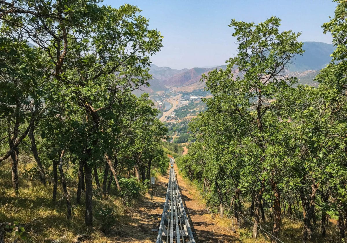 View of the Alpine Coaster Track in Glenwood Caverns Adventure Park