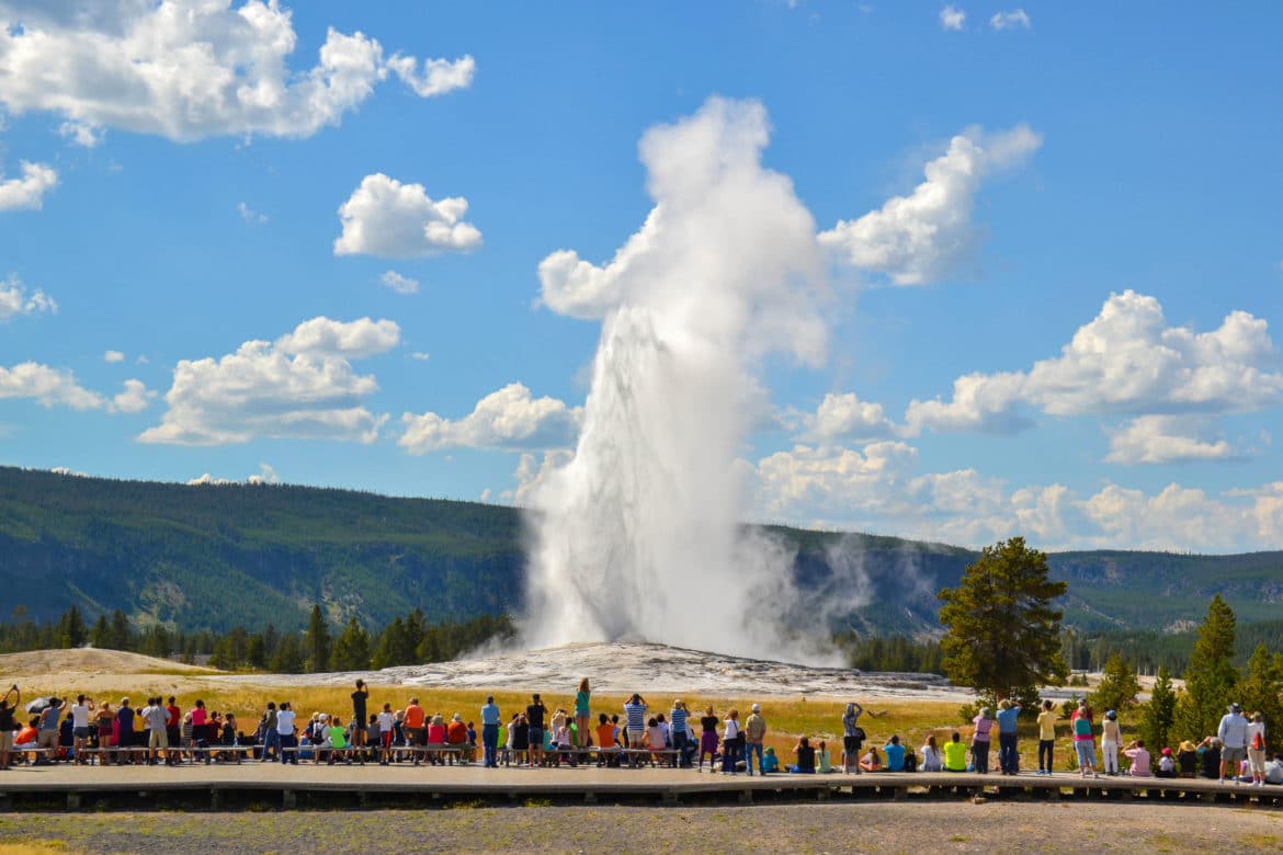 Upper Geyser Basin And Yellowstone's Old Faithful