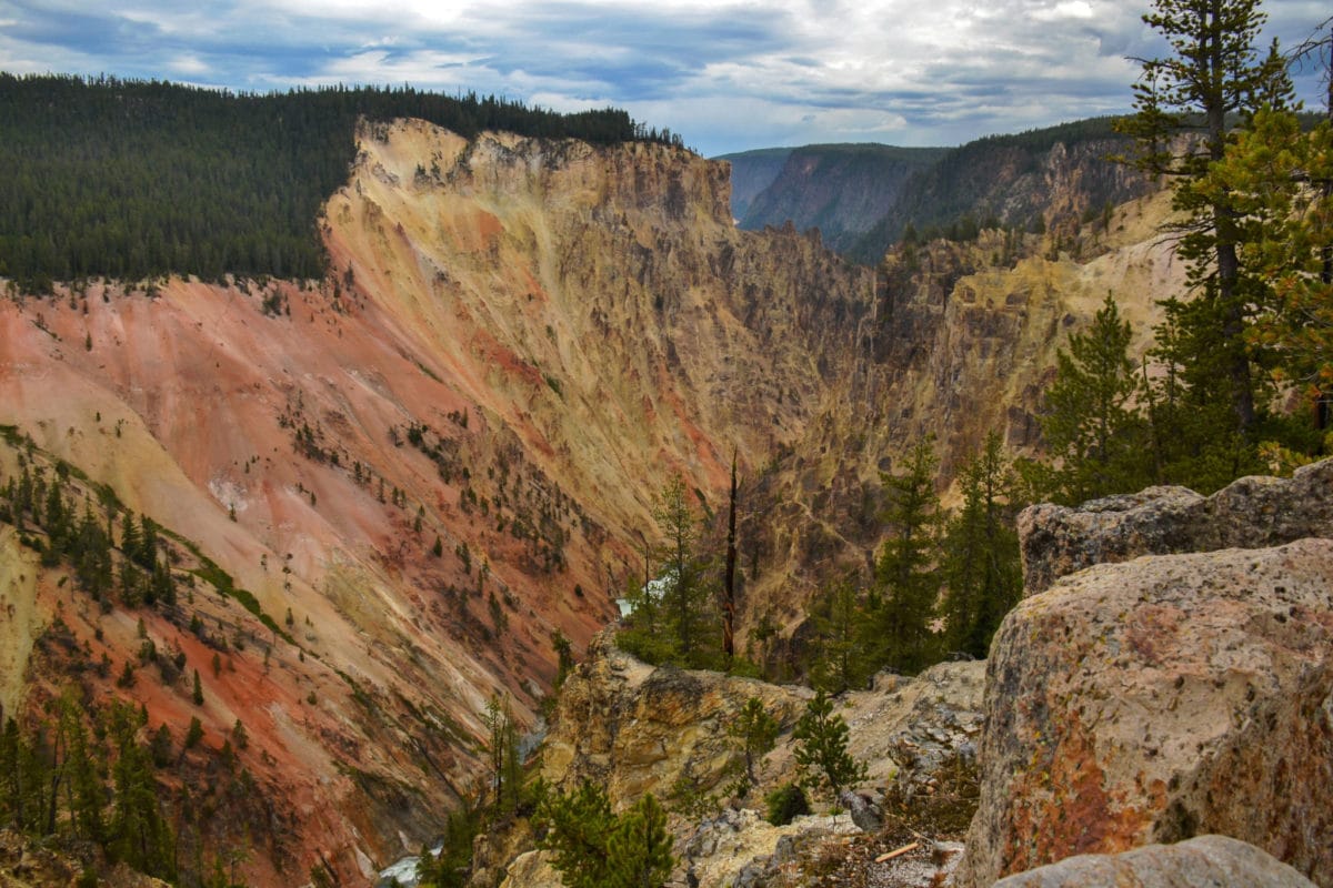 Looking east from Artist Point at the Grand Canyon of the Yellowstone