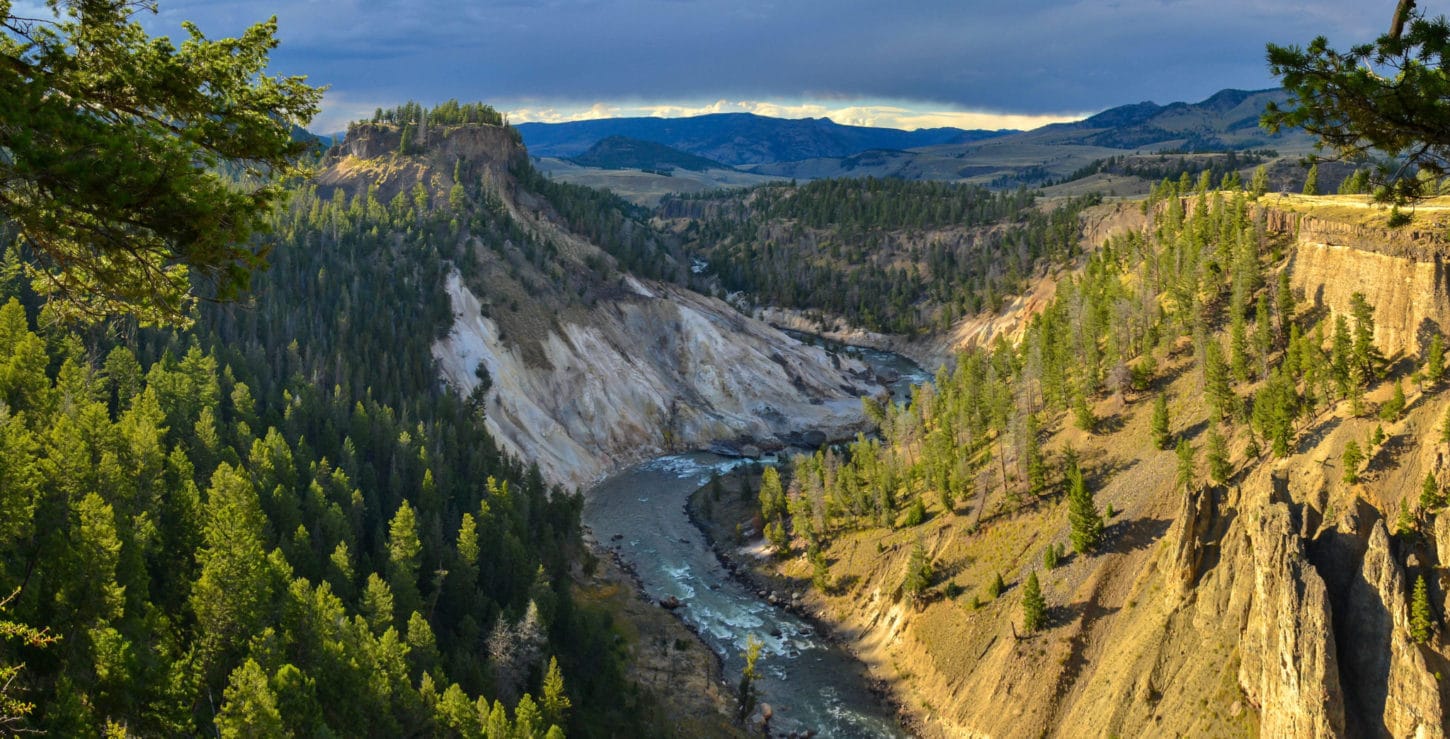 The Grand Canyon of the Yellowstone, view from Calcite Springs Overlook