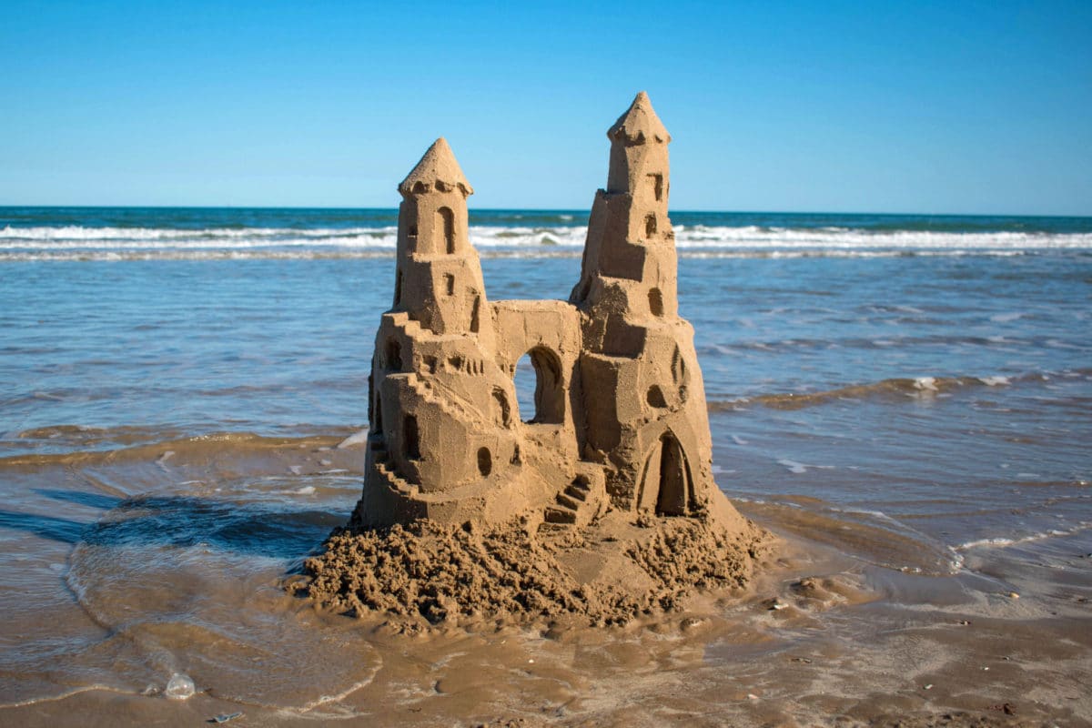 Our finished sandcastle in South Padre Island