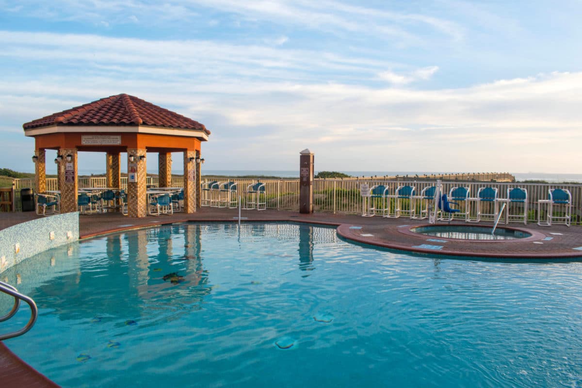 View from the swimming pool at La Copa Inn South Padre Island
