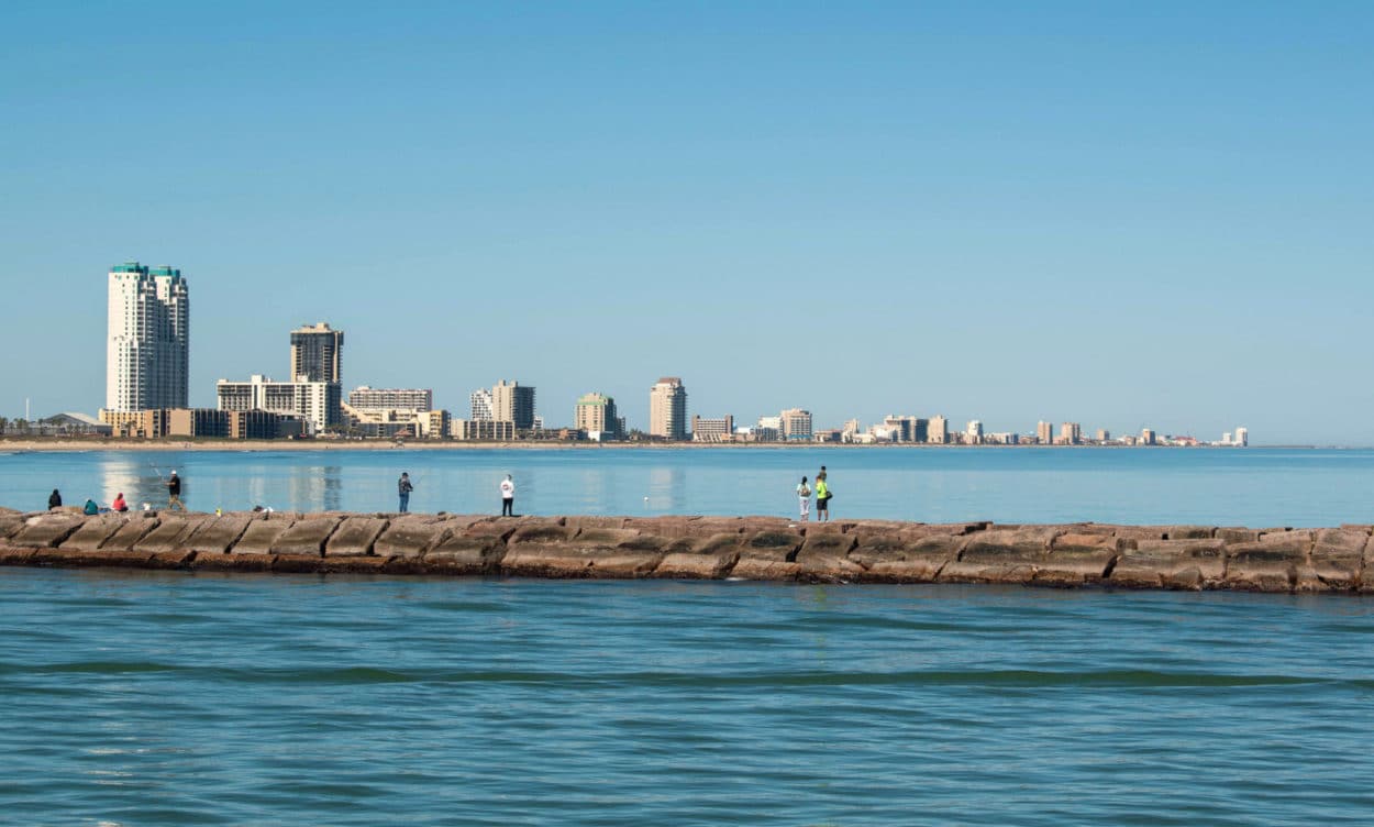 View of the Jetties and South Padre Island