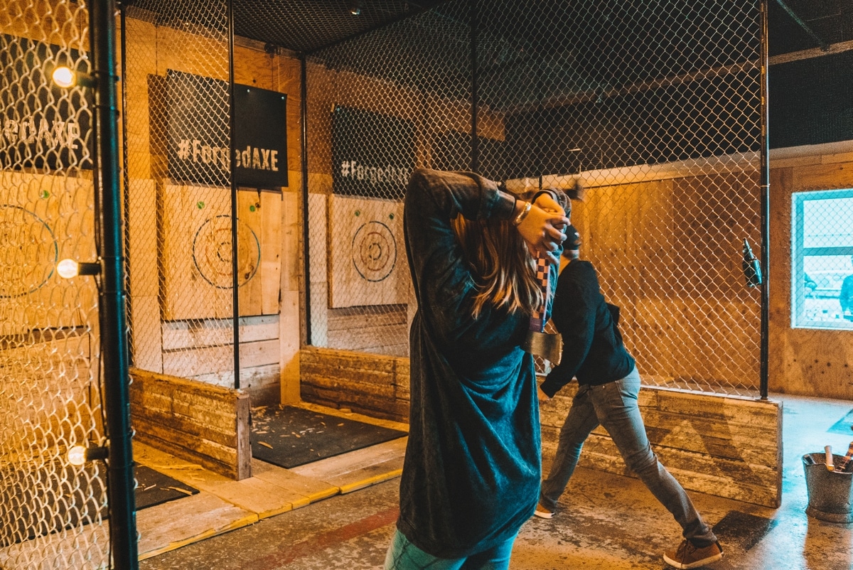 Axe throwing in Whistler, British Columbia, Canada
