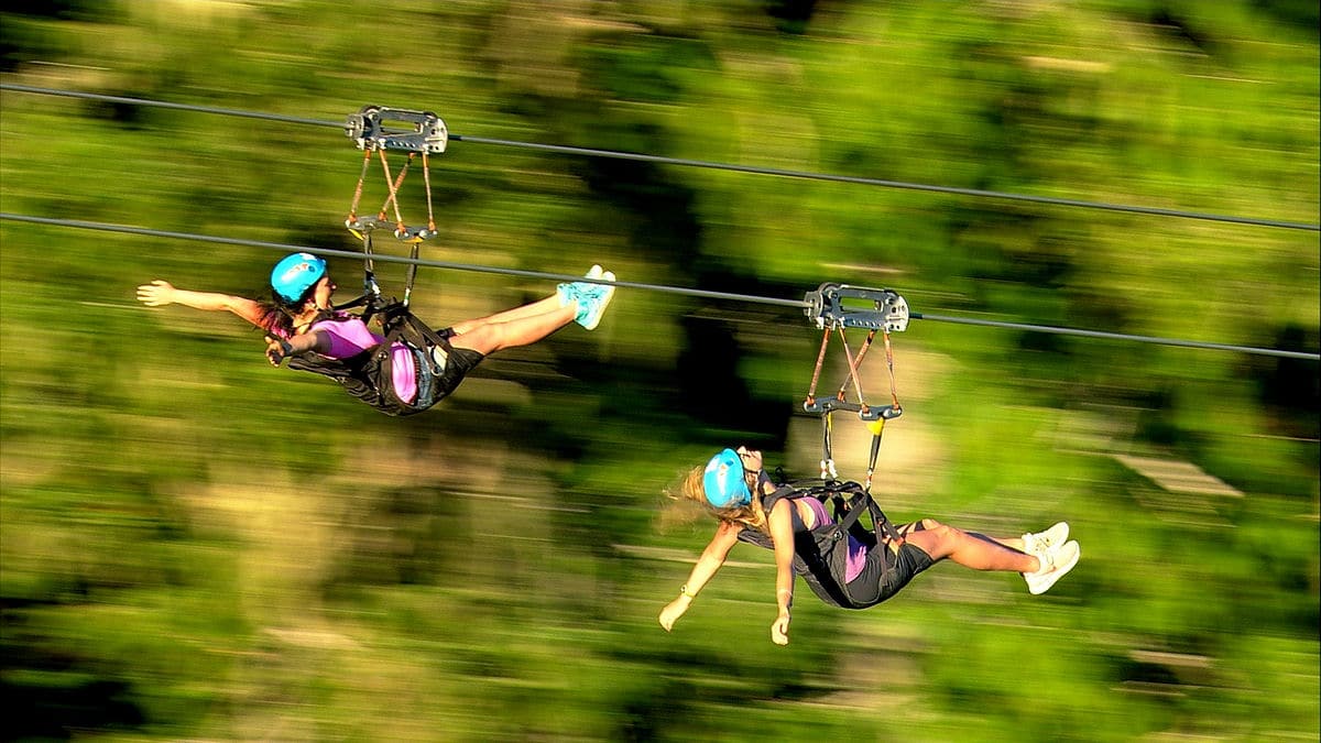 Zip lining in Whistler, BC, Canada