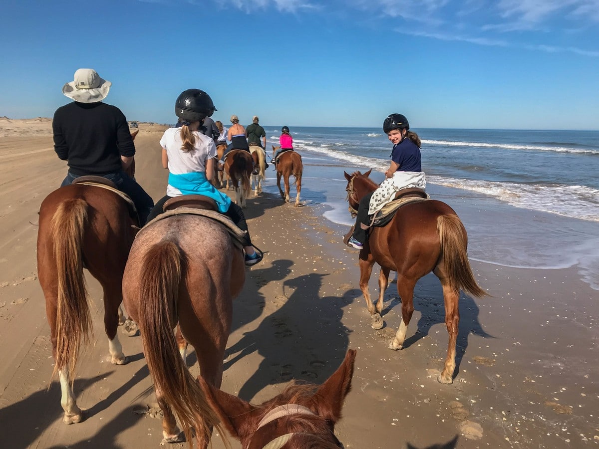 Enjoying a horseback ride on the beach in South Padre Island