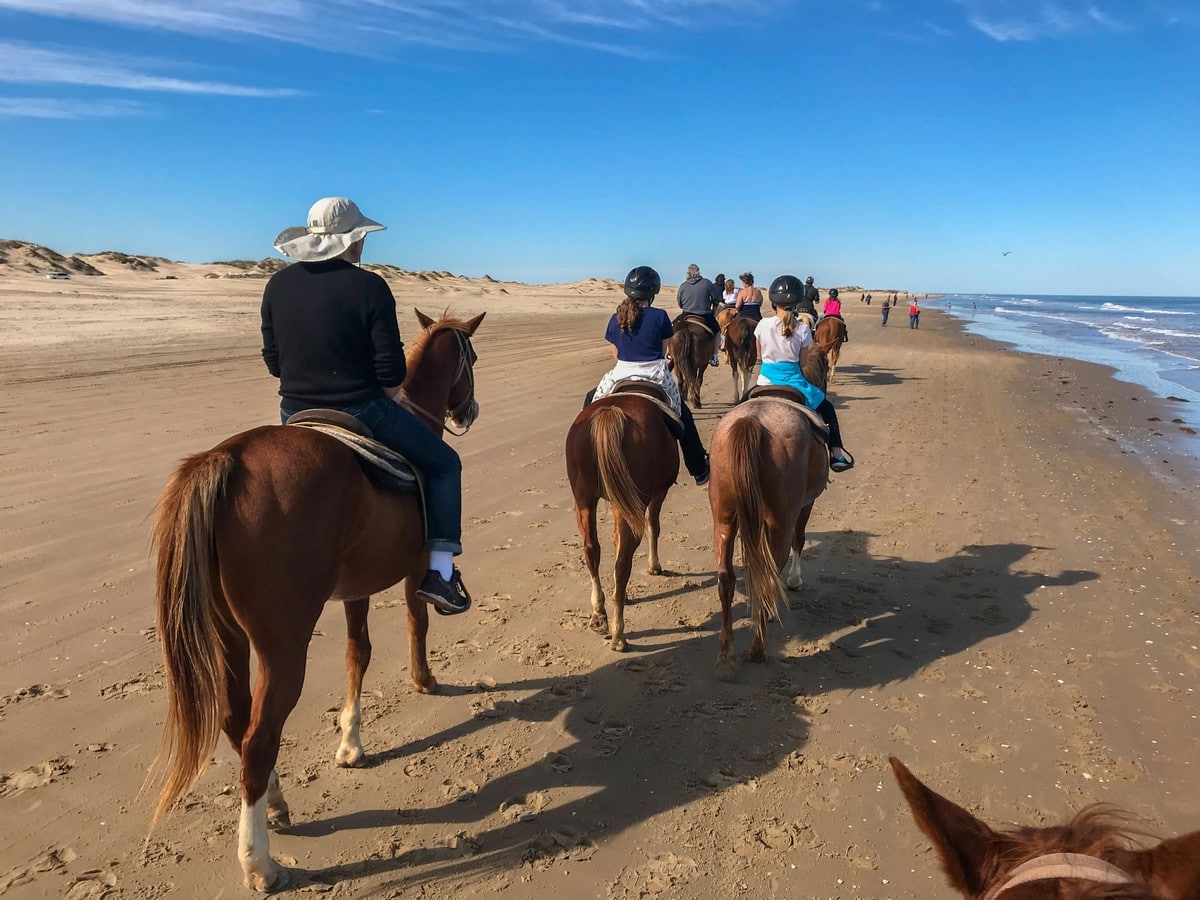 Riding horses on the beach in South Padre Island