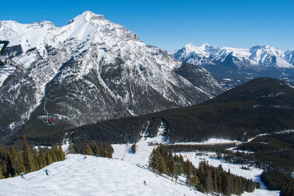 Taking the North American Chair at Mt. Norquay is one of the best things to do in Banff in winter