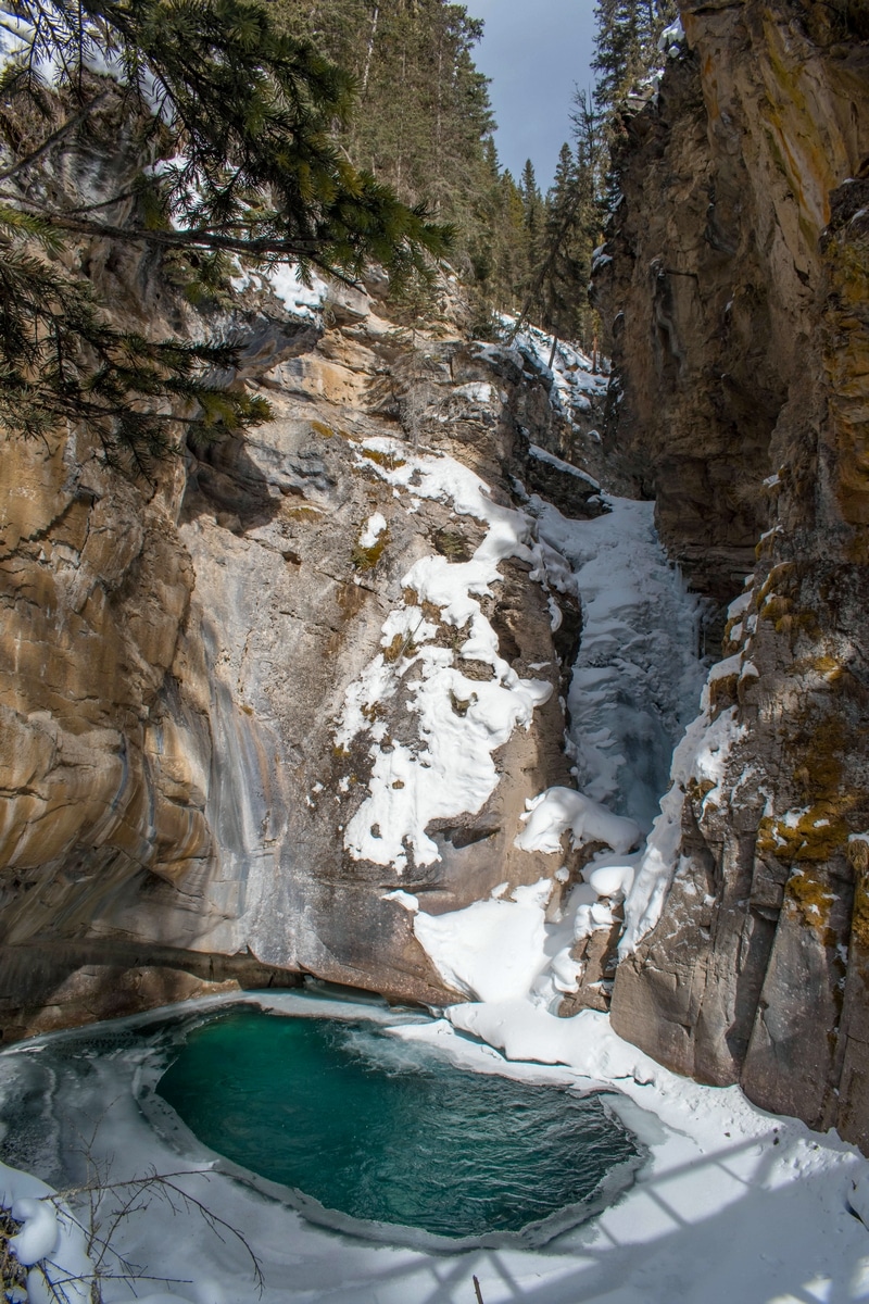 Johnston Canyon Lower Falls in Alberta, Canada