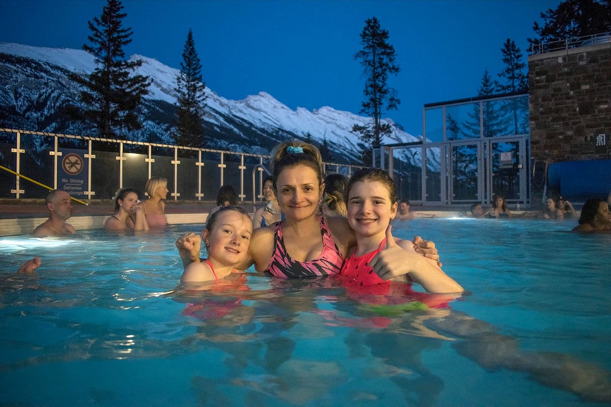 Soaking in Banff Upper Hot Springs