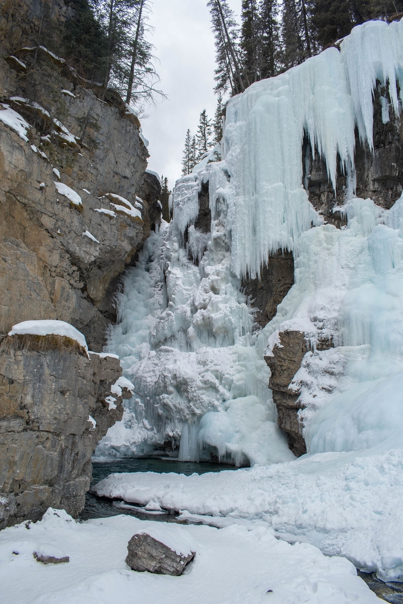 Upper Falls in Johnston Canyon in Alberta, Canada