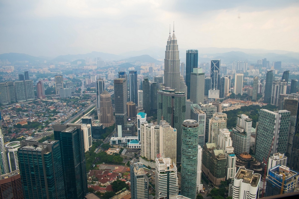 View of Petronas Twin Towers from KL Tower