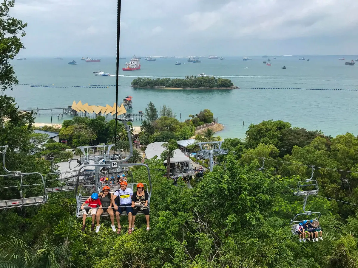 Amazing view from the chairlift at Skyline Luge Sentosa