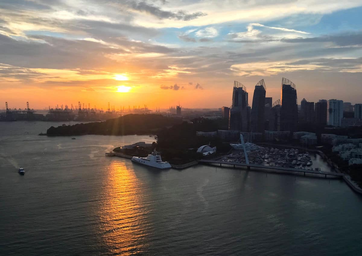 Sunset View from the Singapore Cable Car