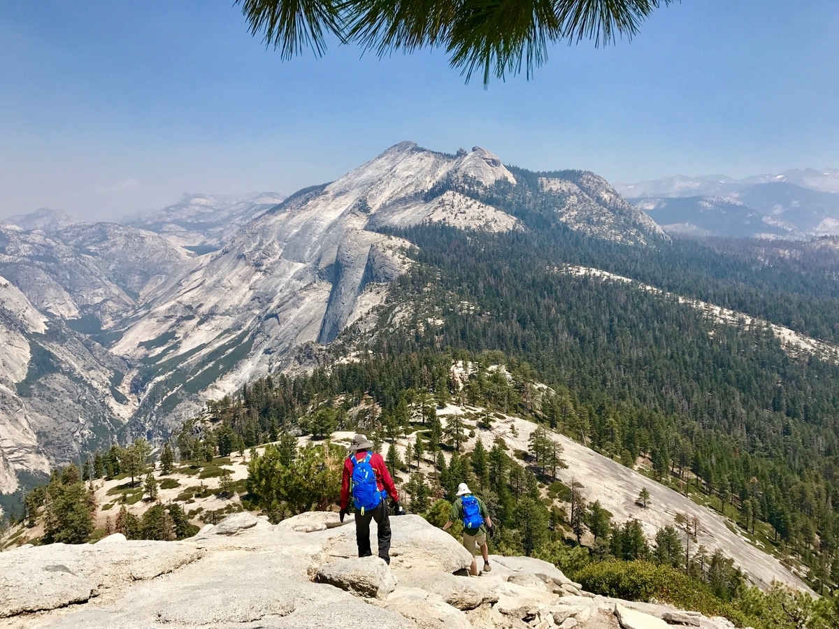 View coming down on the subdome below Half Dome