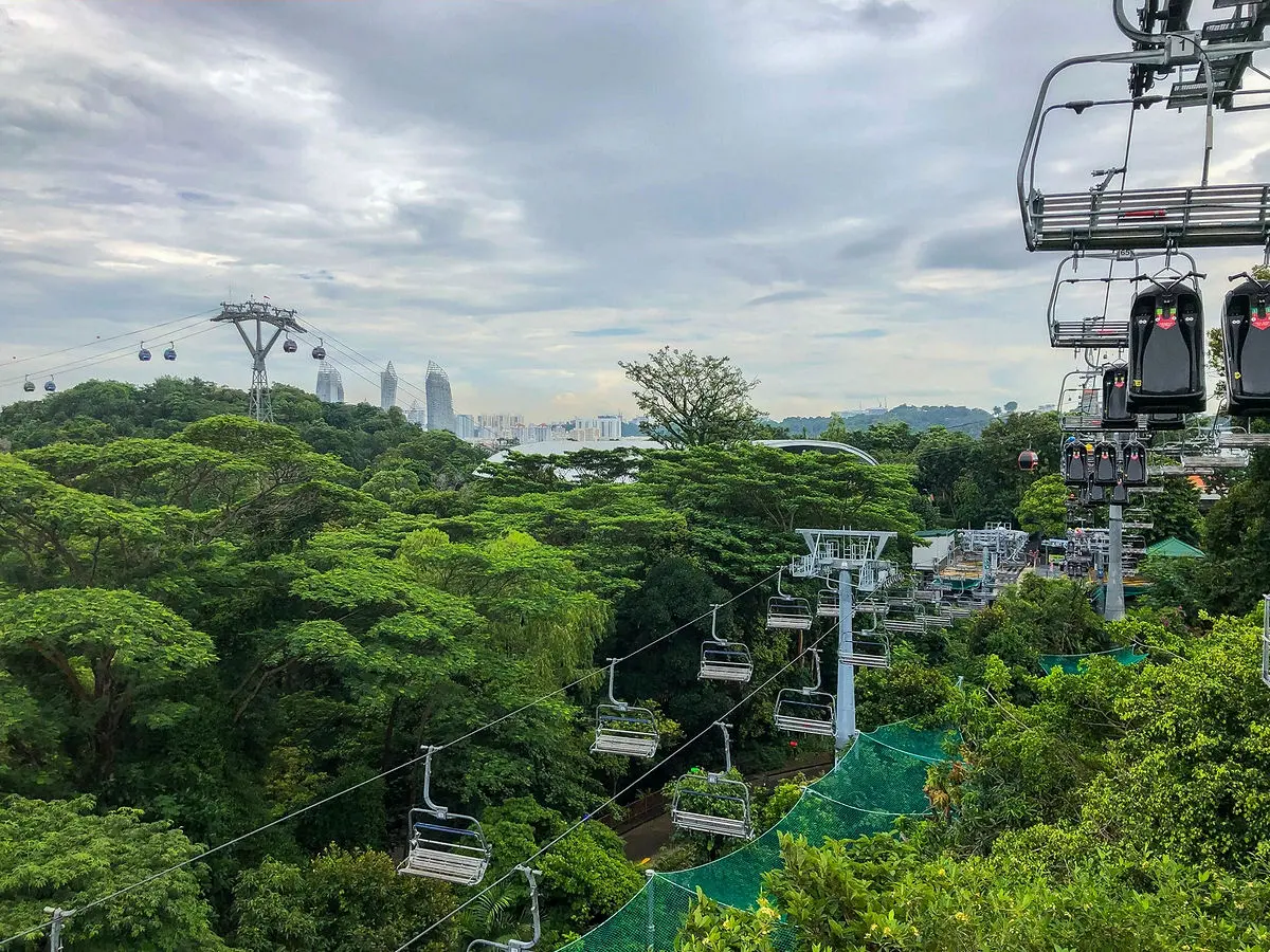View from the chairlift at Skyline Luge Sentosa