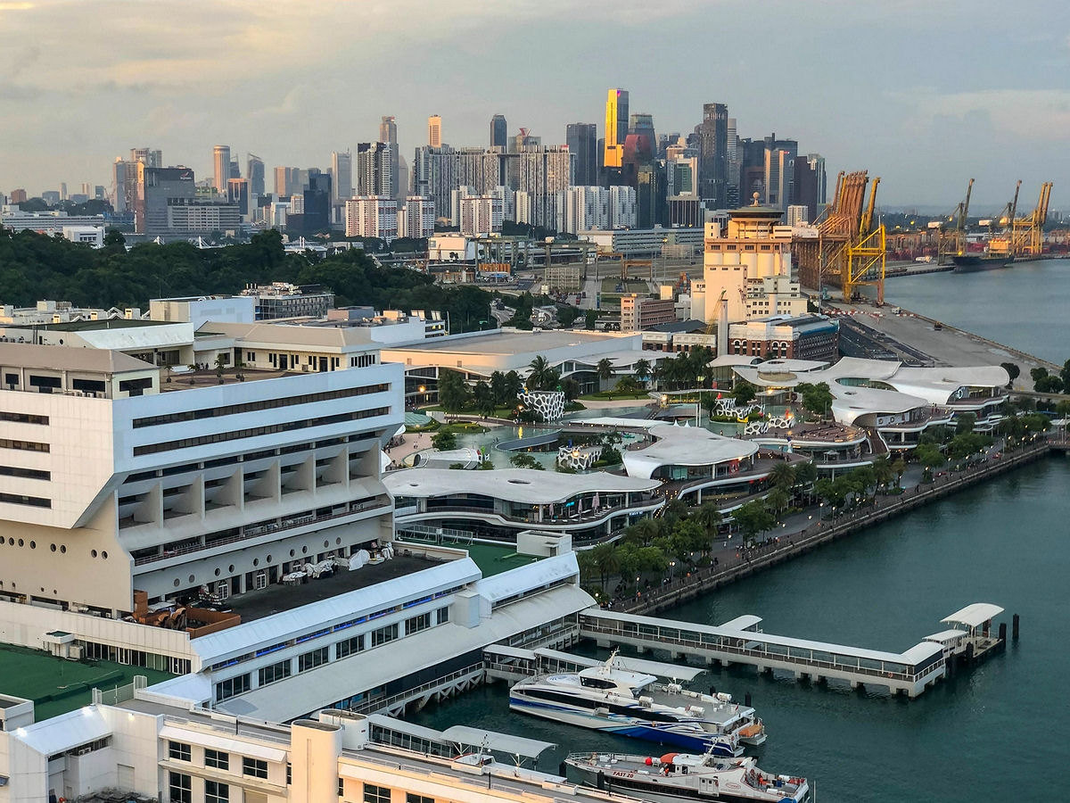 View of HarbourFront Centre and VivoCity Mall in Singapore