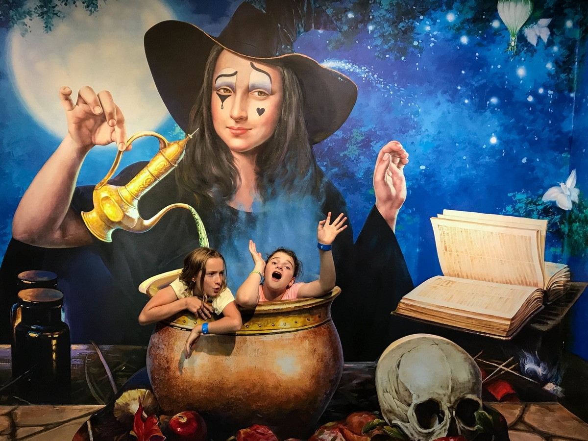 Witch making stew at the Trick Eye Museum on Sentosa Island in Singapore