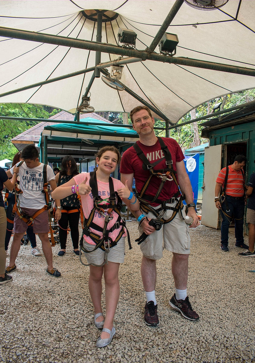 With the harnesses on at Mega Adventure Park