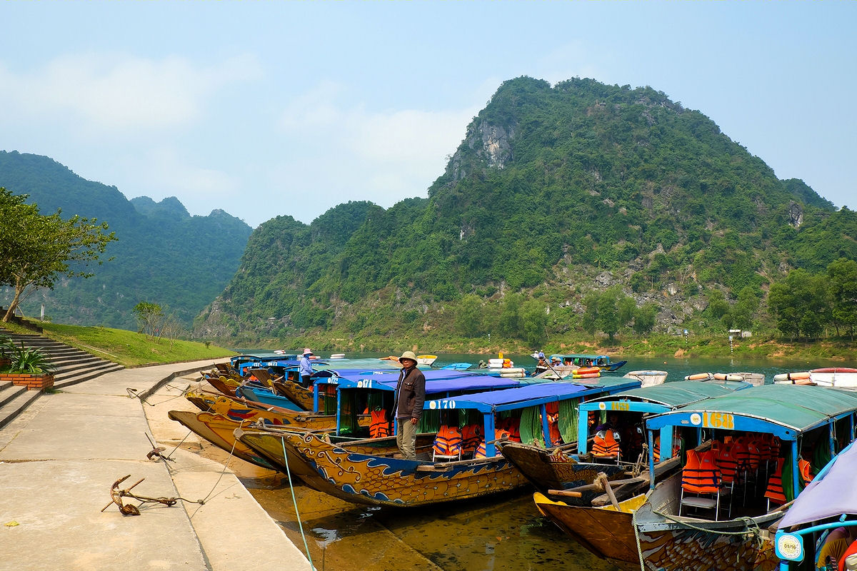Boats in Phong Nga-Ke Bang National Park, Vietnam