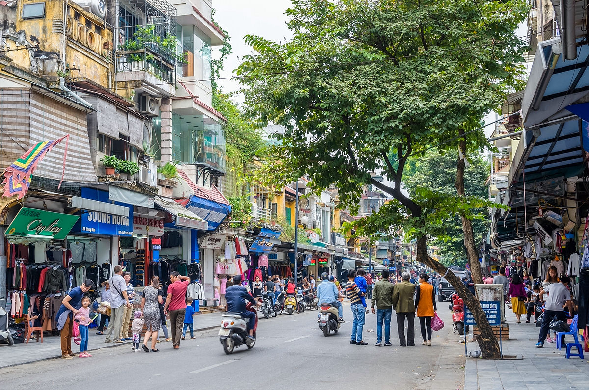 Another busy street in the Old Quarter of Hanoi